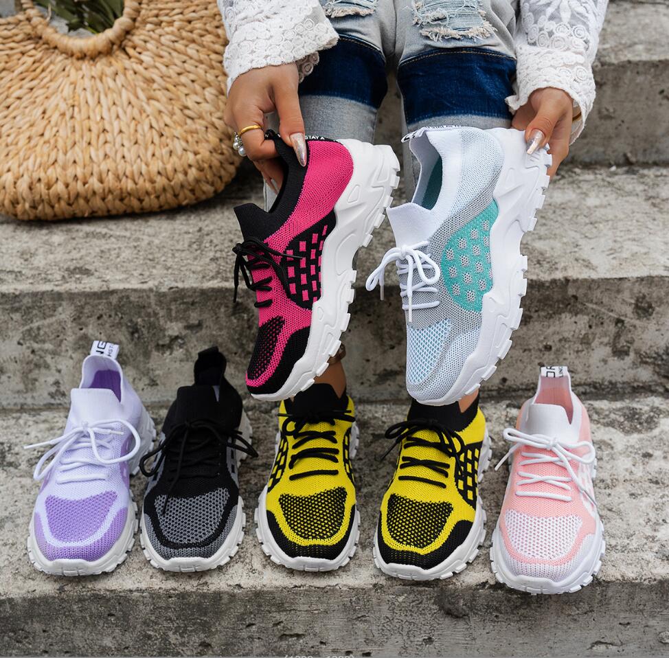 Scarpe Sportive da Donna in Ma - Knit Fabric Lace Up Sneakers recensione e prezzo
