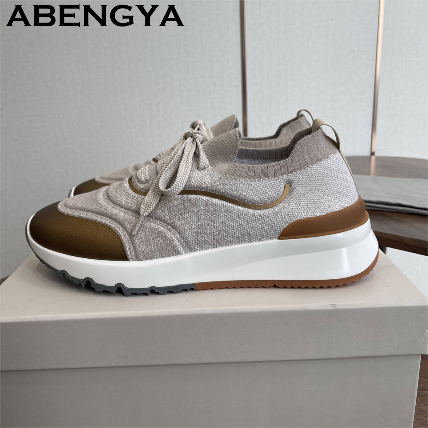 Nuove Scarpe da Uomo Multicolo - Knit Fabric Lace Up Sneakers recensione e prezzo